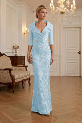 Sequin Floral Sheath Floor‑Length Mother of the Bride & Groom Dress with Satin Bodice