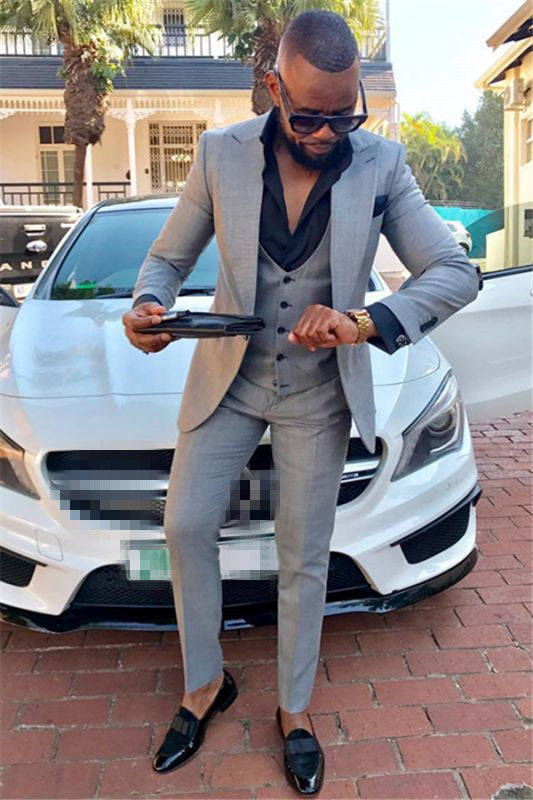 Shining Dark Navy Double-Breasted Prince Suit with Shawl Lapel for Wedding