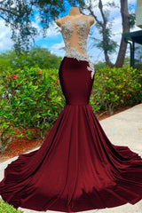 Shining V Neck Mermaid Long Prom Dress with Appliques