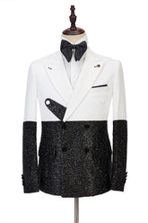 Shining White Double-Breasted Evening Suit for Boys