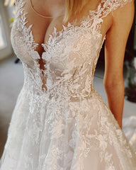 Short A-line Jewel Wedding Dress With Lace