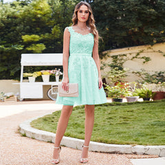 Short Tulle A line Sleeveless Knee Length Homecoming Dress