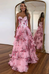 Babyonlines Blush pink strapless corset prom dress - elegant formal gown alternative