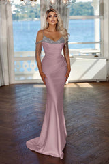 Spaghetti Strap Mermaid Long Prom Dress with Sequins
