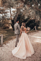 Spaghetti Strap Tulle Lace A-Line Wedding Dress