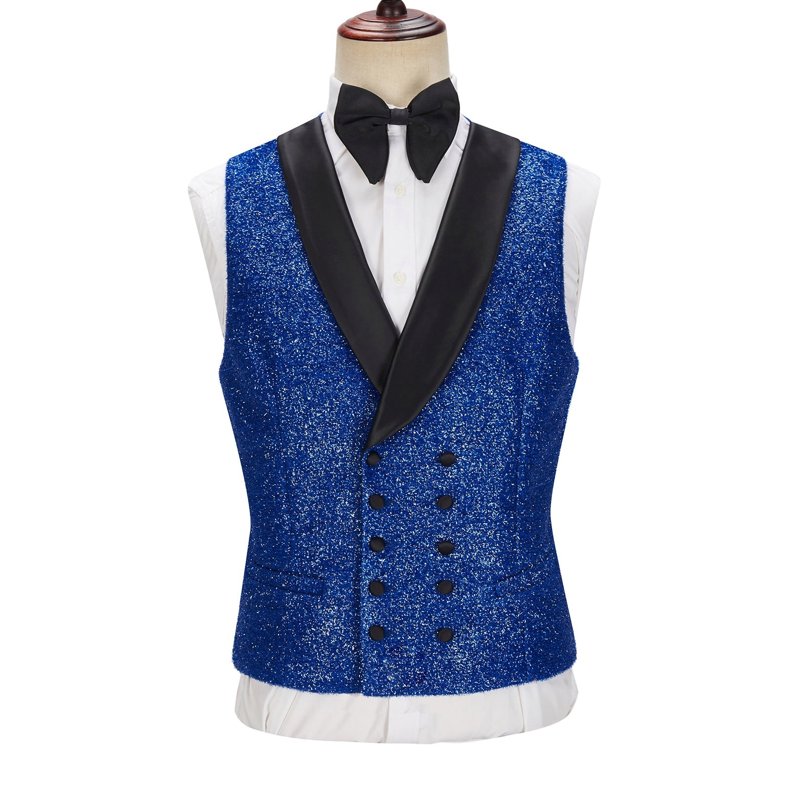 Sparkling Royal Blue Three-Piece One-Button Prom Suit