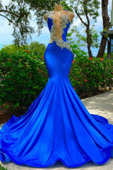 Strapless Backless Mermaid Long Prom Dress with Appliques