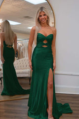 Strapless Sweetheart Mermaid Prom Dress with Split