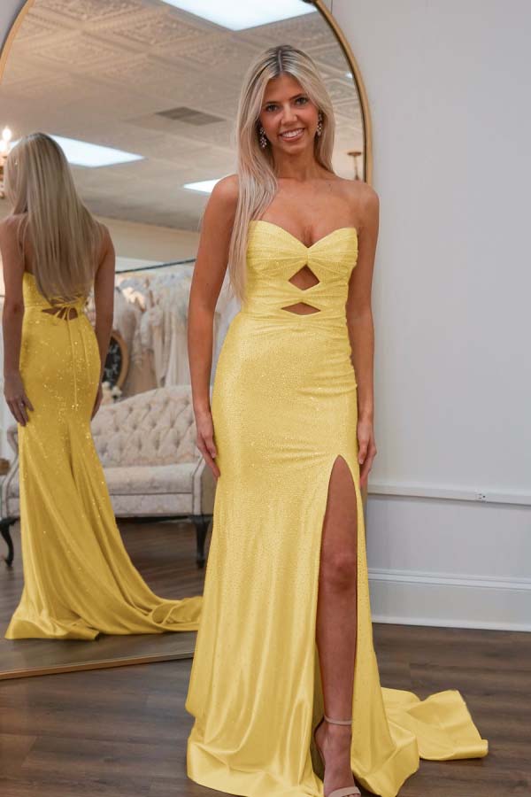 Strapless Sweetheart Mermaid Prom Dress with Split
