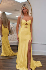 Strapless Sweetheart Mermaid Prom Dress with Split