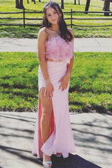 Strapless White Feathers Separated Long Prom Dress with Lace-Up Back