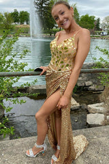 Straps Black V-Neck Mirror Sequin Long Prom Dress