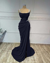 Mermaid Long Prom Dress with Pleated Sequins
