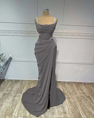 Mermaid Long Prom Dress with Pleated Sequins