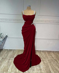 Mermaid Long Prom Dress with Pleated Sequins