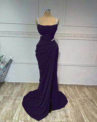 Mermaid Long Prom Dress with Pleated Sequins