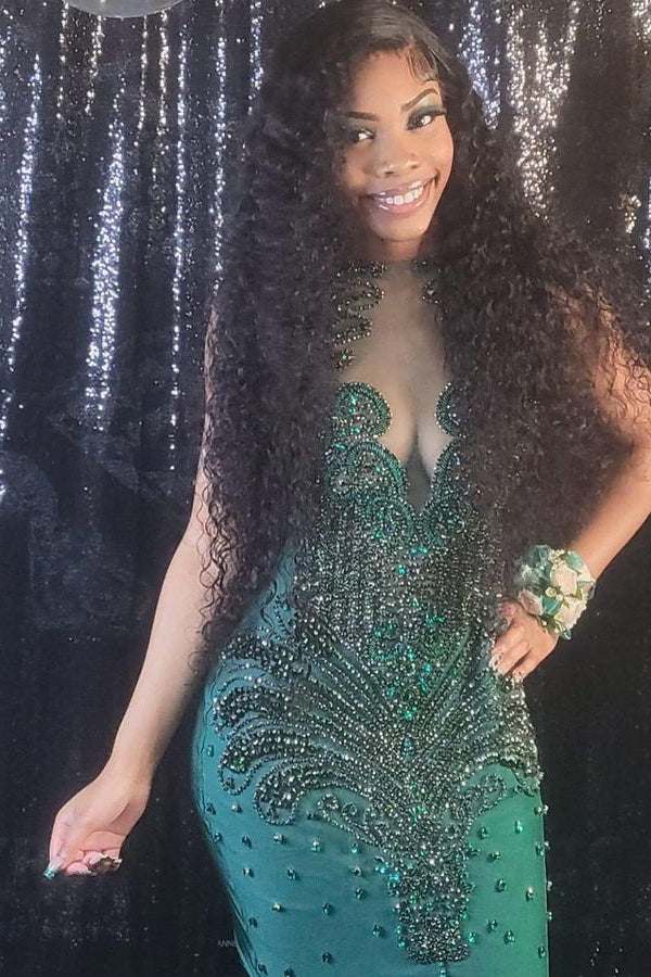 Stunning Strapless Mermaid Long Prom Dress with Beading and Appliques