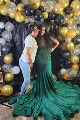 Stunning Strapless Mermaid Long Prom Dress with Beading and Appliques