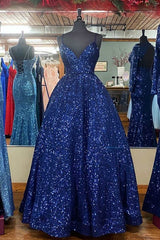 Stunning Pearl Pink Sequins A-Line Long Formal Dress