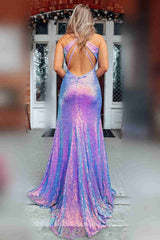 Stunning Plunging Neck Lilac Long Prom Dress