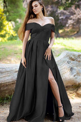 Stunning Royal Blue Off the Shoulder Long Prom Dress with Split