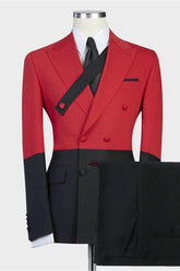 Stylish Best-Fit Red Wedding Suit Inspired by David Beckham