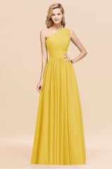 Stylish One-shoulder Sleeveless Long Junior Bridesmaid Dresses Affordable-Babyonlines