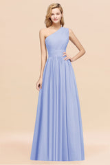 Stylish One-shoulder Sleeveless Long Junior Bridesmaid Dresses Affordable-Babyonlines