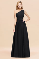 Stylish One-shoulder Sleeveless Long Junior Bridesmaid Dresses Affordable-Babyonlines