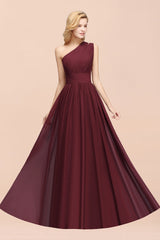 Stylish One-shoulder Sleeveless Long Junior Bridesmaid Dresses Affordable-Babyonlines