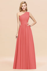 Stylish One-shoulder Sleeveless Long Junior Bridesmaid Dresses Affordable-Babyonlines