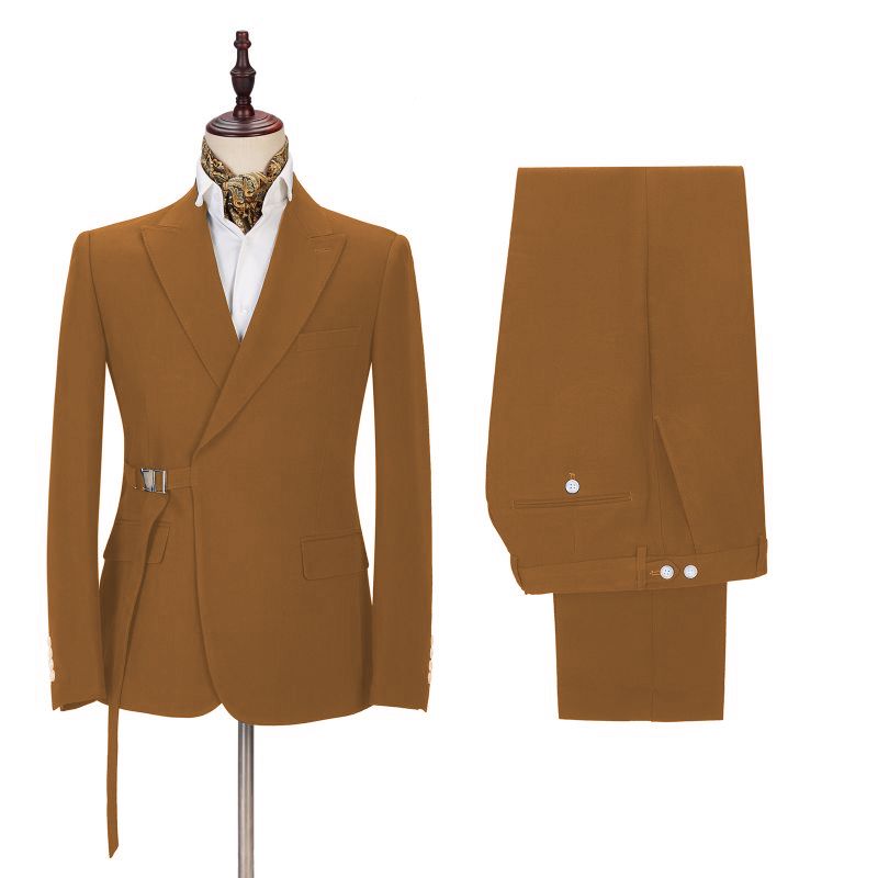 Stylish Two-Piece Prom Attire with Peaked Lapel for Men