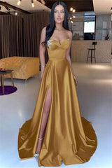 Sweetheart Strapless Mermaid Long Prom Dress with Split and Beading