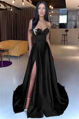 Sweetheart Strapless Mermaid Long Prom Dress with Split and Beading