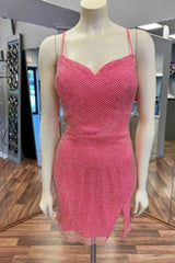 Tie Straps Yellow Grid Lace Midi Homecoming Dress