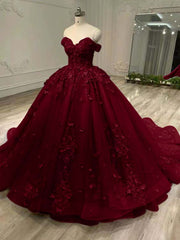 Tulle Off the Shoulder Long Prom Dress with Appliques