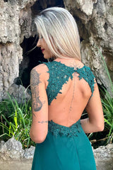 Vintage Red V-Neck Long Prom Dress with Split