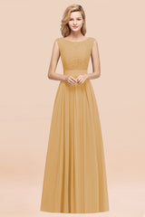 Vintage Sleeveless Lace Bridesmaid Dresses Affordable Chiffon Wedding Party Dress Online-Babyonlines