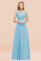 Vintage Sleeveless Lace Bridesmaid Dresses Affordable Chiffon Wedding Party Dress Online-Babyonlines