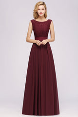 Vintage Sleeveless Lace Bridesmaid Dresses Affordable Chiffon Wedding Party Dress Online-Babyonlines