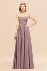Vintage Sweetheart Long Grape Affordable Bridesmaid Dresses Online-Babyonlines