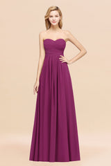 Vintage Sweetheart Long Grape Affordable Bridesmaid Dresses Online-Babyonlines