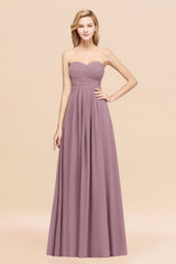 Vintage Sweetheart Long Grape Affordable Bridesmaid Dresses Online-Babyonlines