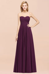 Vintage Sweetheart Long Grape Affordable Bridesmaid Dresses Online-Babyonlines