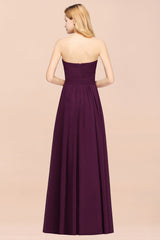 Vintage Sweetheart Long Grape Affordable Bridesmaid Dresses Online-Babyonlines