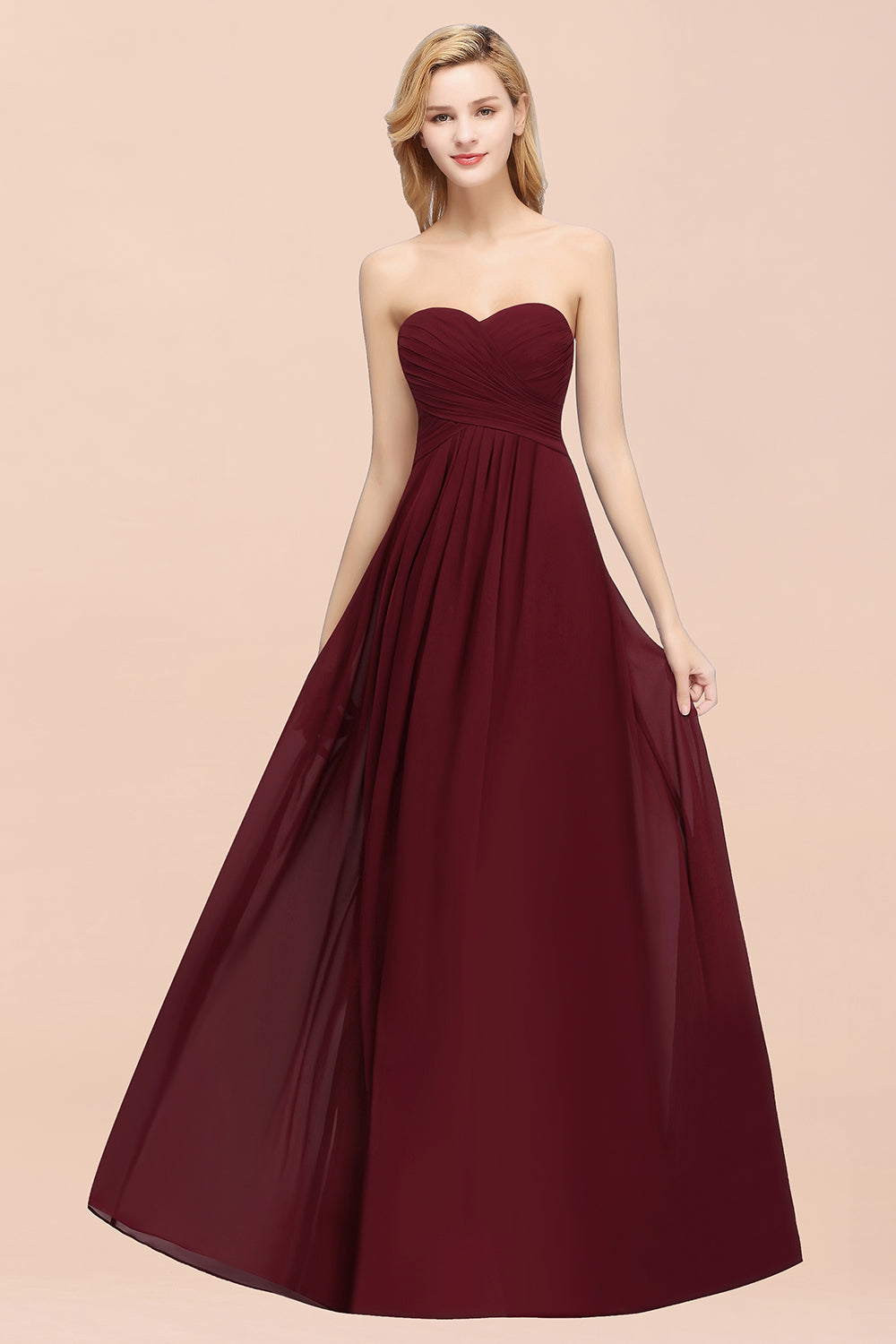 Vintage Sweetheart Long Grape Affordable Bridesmaid Dresses Online-Babyonlines