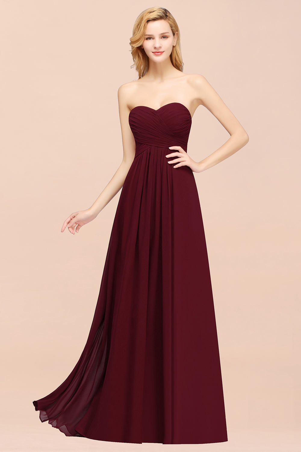 Vintage Sweetheart Long Grape Affordable Bridesmaid Dresses Online-Babyonlines