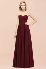 Vintage Sweetheart Long Grape Affordable Bridesmaid Dresses Online-Babyonlines