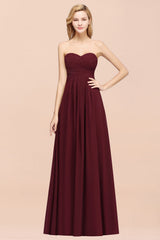 Vintage Sweetheart Long Grape Affordable Bridesmaid Dresses Online-Babyonlines
