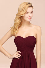 Vintage Sweetheart Long Grape Affordable Bridesmaid Dresses Online-Babyonlines